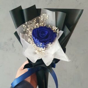 Elegant Blue Rose with Black Wrap