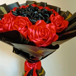 Black & Red Rose Bouquet