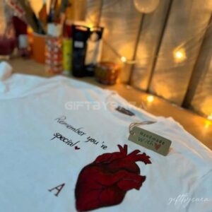 Handpainted LoveT-Shirt  with Heart Art