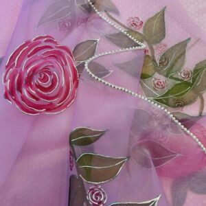 Hand painted organza duppata