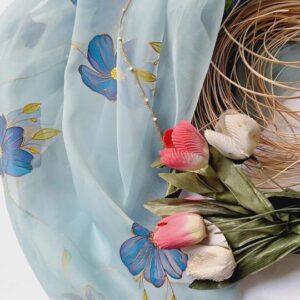 Hand painted organza duppata