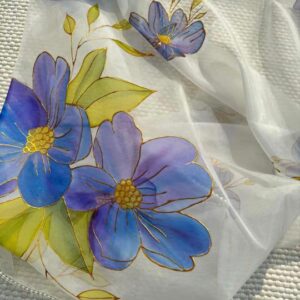 Hand painted organza duppata