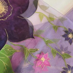 Hand painted organza dupatta