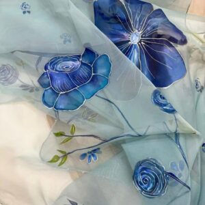 Hand painted organza dupatta