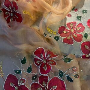 Hand painted organza dupatta